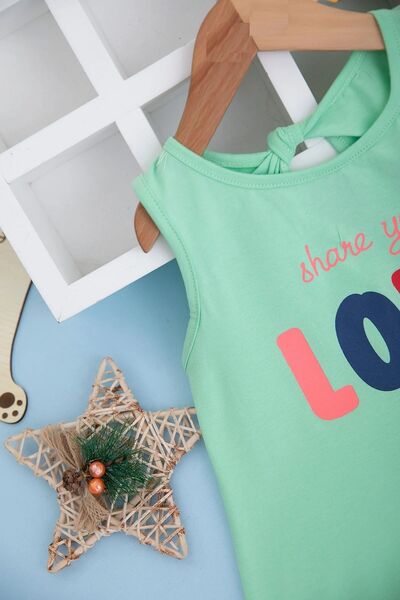 voyyo kids baby Love Printed Shorts Set with Raincoat Straps for 3-6 Years Old Girl - 100% Cotton