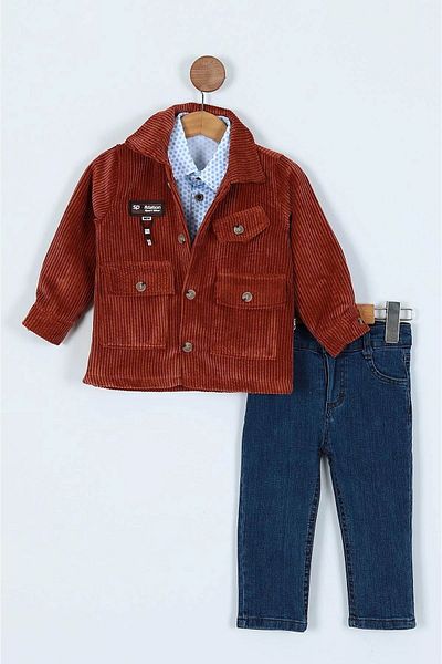 Ege Bebek BOY'S CLASSIC WITH VELVET JACKET, JEANS, PANT, SHIRT, HEMDEN Suit 1-8 YEARS