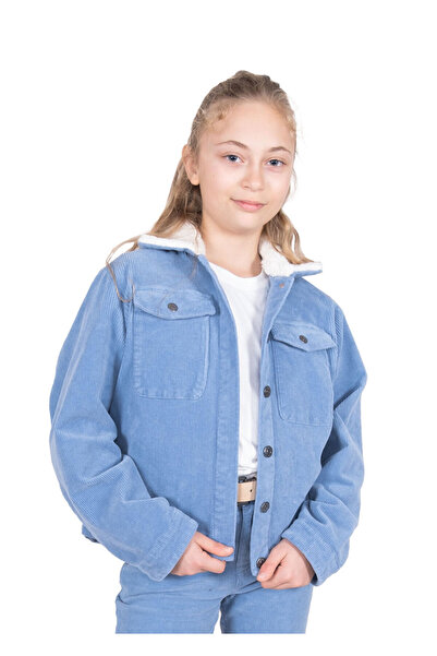 Ozmoz Fitilli Kadife Spor Kesim Kışlık Kız Çocuk Ceket