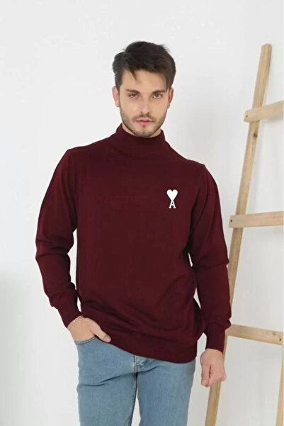 Kokosh moda Claret Red Unisex Half-toe Printed Woven Knitwear