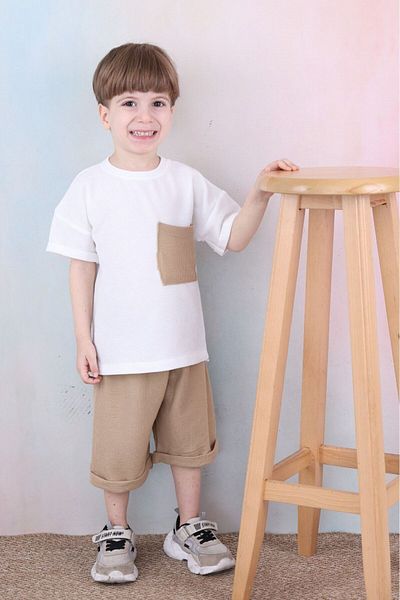 tunays shopping Set pantaloni scurți pentru băieți - țesătură Waffle oversize