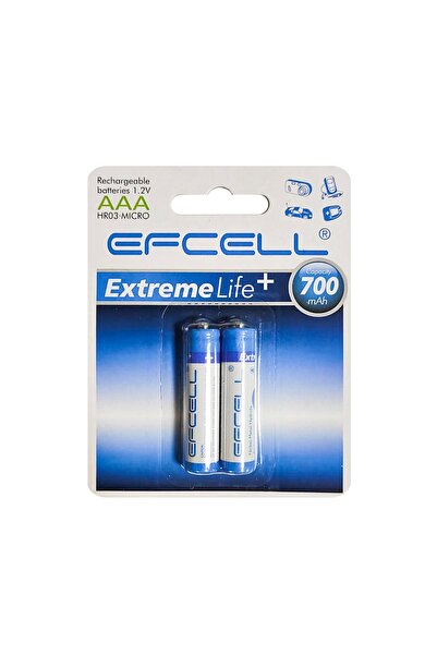 Efcell Hr-700aaa Şarjlı Pil Aaa Ince Kalem 700 Mah Ni-mh 2li Paket