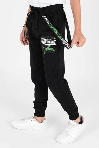 AHENGİM Jogginghose für Jungen – Aufdruck mit Worten, elastisches, schmales Bein, AK2104