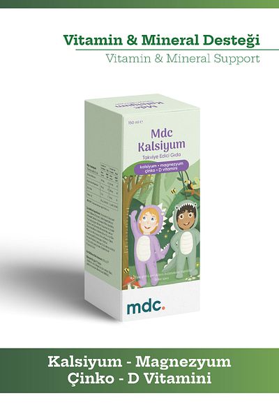 MDC 150 مل مكمل فيتامين د بالكالسيوم والمغنيسيوم والزنك