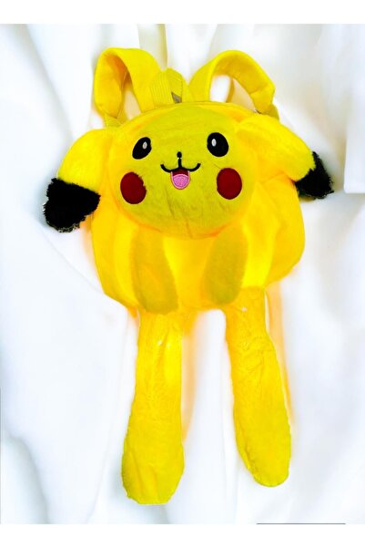 e-life shop Kulakları Hareket Eden Led Işıklı Pokemon Pikachu Kulaklı Peluş Oyuncak Çanta & Uyku Arkadaşı 55 Cm.