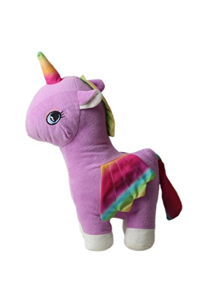 e-life shop İthal Kumaş Gökkuşağı Kanatlı Unicorn Pegasus At Figür Peluş Oyuncak Uyku & Oyun Arkadaşı Büyük Boy