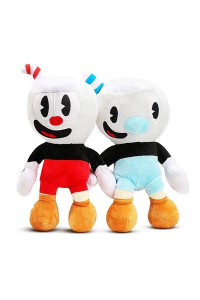 e-life 25 cm Imported Fabric Cup Heads - Cuphead and Mugman Plush Toy Set of 2