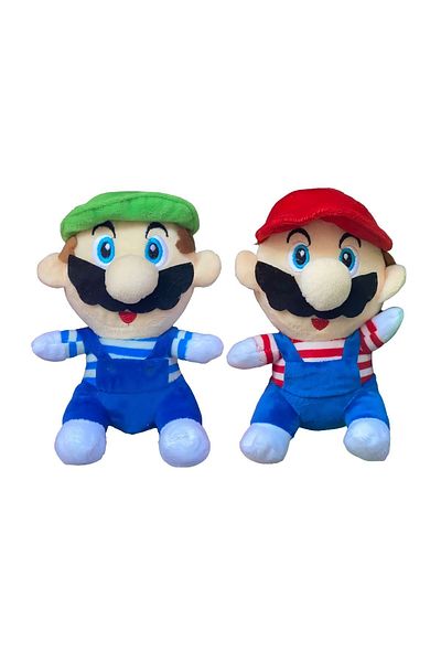 e-life Imported Fabric Super Mario Brothers Mario Luigi Set of 2 Figure Plush Toy Sleeping Playmate 20 cm