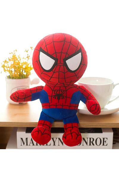 e-life shop Imported Fabric Marvel Spiderman Spider Man Anime Version Figure Plush Toy Sleeping Playmate 27cm