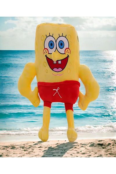 e-life shop Colorful Spongebob - 3D Plush Toy, Sleep & Playmate, Giant 70 cm