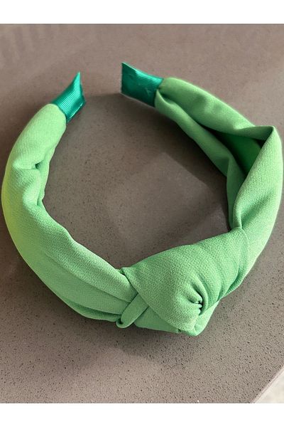 ByMerve Bym337 Fabric - Coroană de păr pentru femei, verde moale, cu noduri