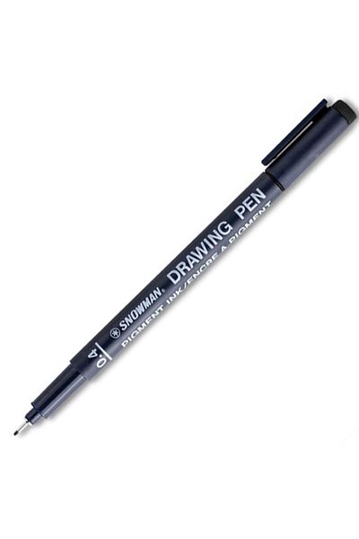Snowman Black Technical Drawing Pen - 0.4 Mm, Ft700/0.4-12-Pkt