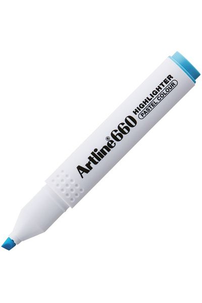 artline Pastel Blue Highlighter - Cut Point, 1-4 mm, Ek-660n - Pack of 12