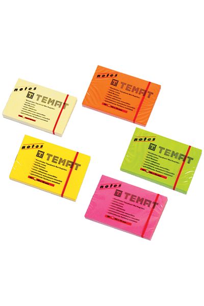 Temat Adhesive Note Paper 50x75 Mm (12 PCS) Highlighter Yellow 11064