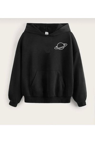 Jolijoy Hooded Saturn Printed Girl/Boy Sweatshirt
