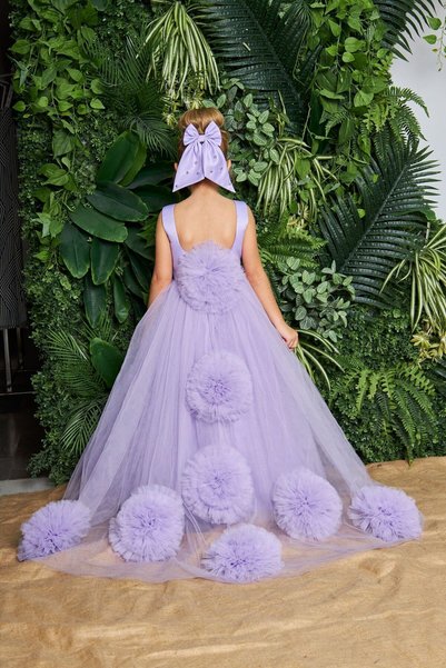 zühre balaban Lilac waterlily girl's evening dress