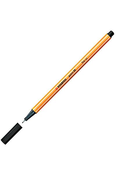 Stabilo Felt Tip Thin Pen (10 Pieces) 88 Point 0.4 Mm Black 88/46