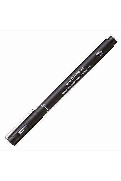 UNİ-BALL Uni-Ball Black Drawing Pen - 12 Pcs, Acrylic Tip, Fine Line Pin, 1.2 mm