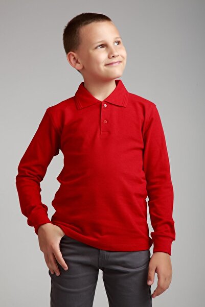 Dragora Long Sleeve Polo Neck Red Combed Cotton