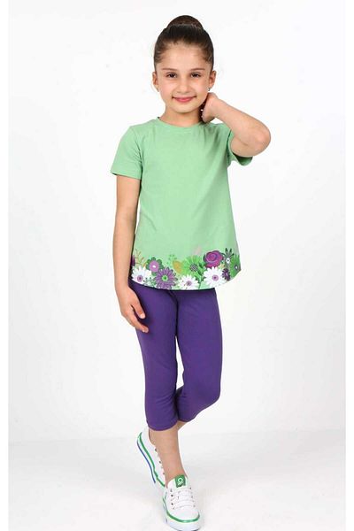 BALKABAĞI Sequential Floral 2-Piece Girl's Tights Set (2-8 Years)