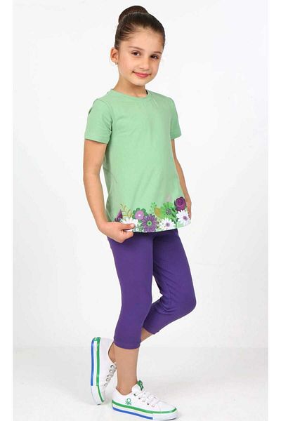 BALKABAĞI Sequential Floral 2-Piece Girl's Tights Set (2-8 Years)