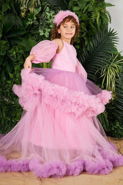 zühre balaban Mix Dress Ροζ Μωβ Βραδινό Φόρεμα για Κορίτσια