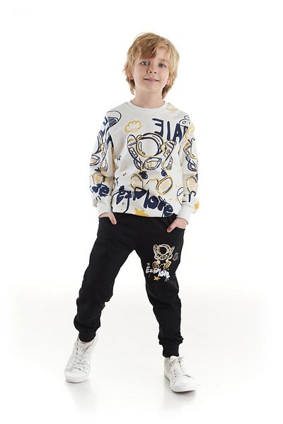AHENGİM Σετ φόρμας για αγόρι Astronaut Printed - Βαμβακερό, Εποχιακό Ak2507