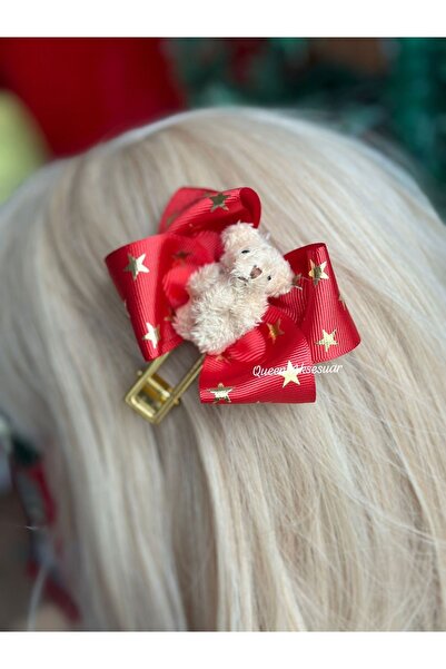 QUEEN AKSESUAR Drăguț ursuleț de pluș de Crăciun cu model stea de Crăciun, cu...
