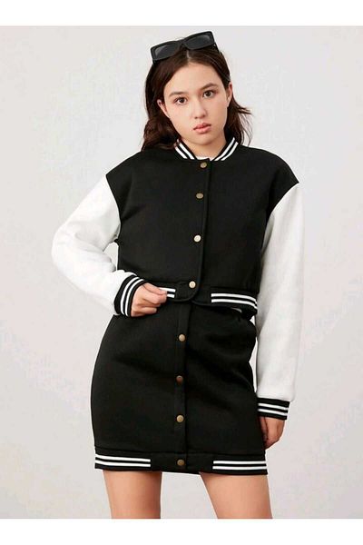 Cardee Girl's College Jacket Top-Bottom Set