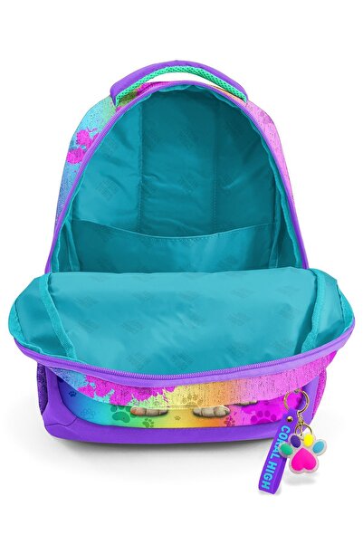 Coral High Purple Pink Dog Patterned Children's School Bag - 23649