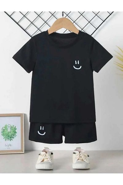 YUNAYT Set pantaloni scurți și tricou pentru copii - cu buzunare