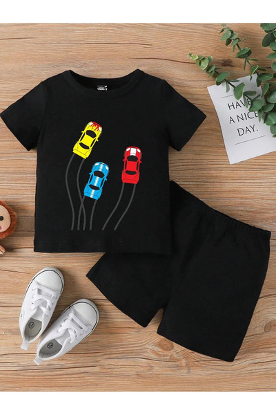 YUNAYT Set pantaloni scurți și tricou pentru copii - cu buzunare