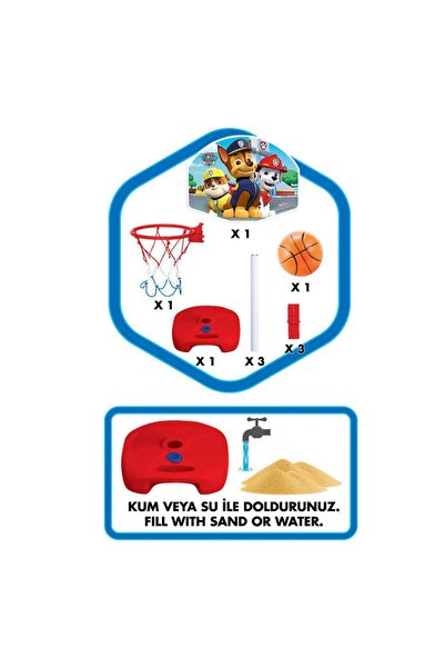 Doğan Oyuncak Dünyası Paw Patrol Büyük Ayaklı Basket Potası Seti - Spor Oyuncakları - Basketbol Oyuncakları