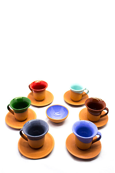 Avanos 6 Kişilik Toprak Kahve Fincan Takımı