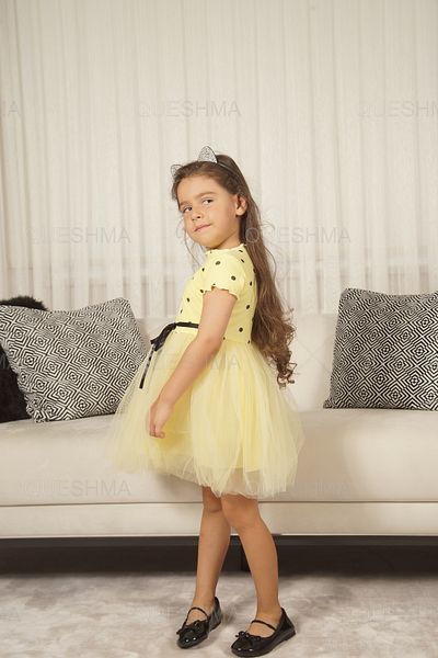 QUESHMA Bebeluș Fetă Copil Prințesă Rochie Tutu Pufoasă Buline Mânecă Scurtă Licra flexibilă