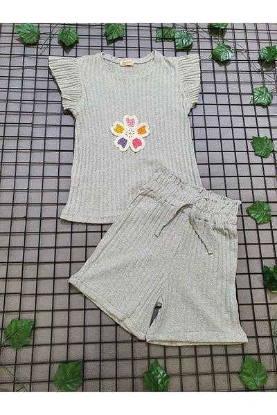 Kamex Anthracite Daisy Embroidered Children's Set