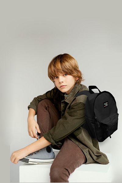 Vatkalimon Black Children's Backpack - For Kindergarten, Nursery, School and Preschool