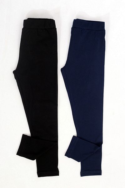Çiggo Kids Set de 2 colanți lungi din lycra din bumbac de bază pentru fete