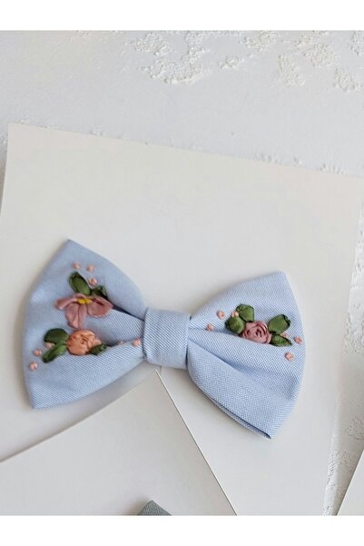 Handmade Fiyonk Toka/el Yapımı Fiyonk Mavi Toka/nakışlı Toka