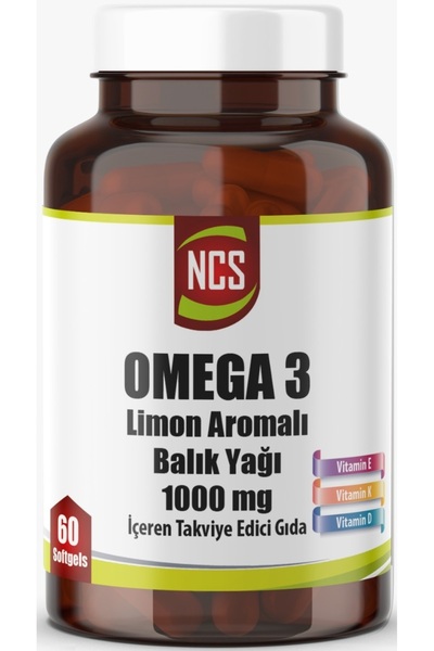 NCS Omega 3 Balık Yağı Doğal Limon Aromalı 1000 mg 60 Yumuşak Kapsül
