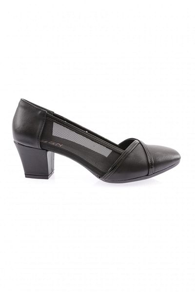 DGN Pantofi negri cu toc transparent cu vârful tocit - Laser 3452328
