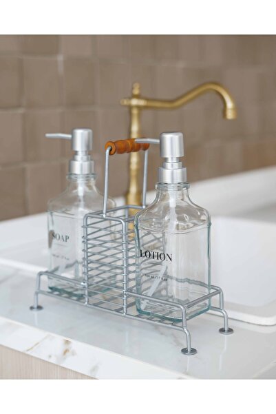 KaiHome Silver Soap Dish Set of 2 - With Stand