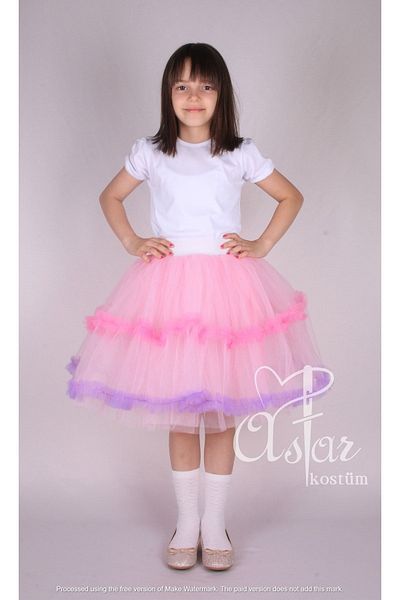 Astar Kostüm Fusta tutu roz cu volane mov Fusya Fusta pufoasă pentru spectacol 23 aprilie pentru fete