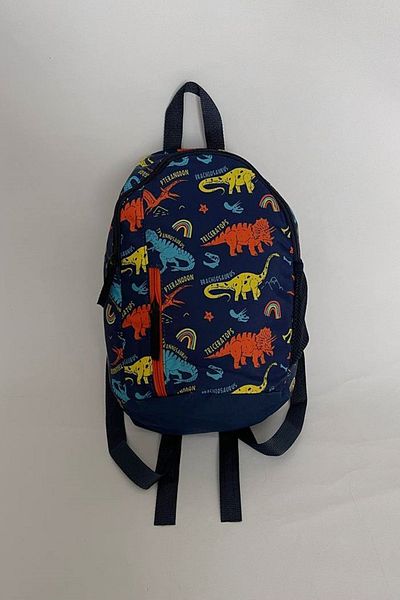 chantacim Boy's Kindergarten Navy Blue Dinosaur Strap Backpack