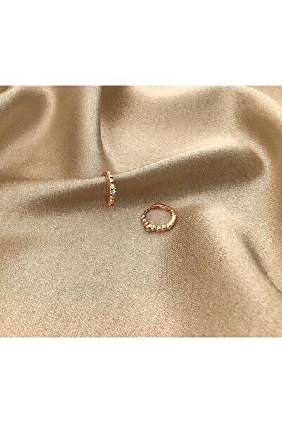 MYS kuyumculuk Tk6121116 925 Ayar Gümüş Beyaz Taşlı Halka Çocuk Küpesi