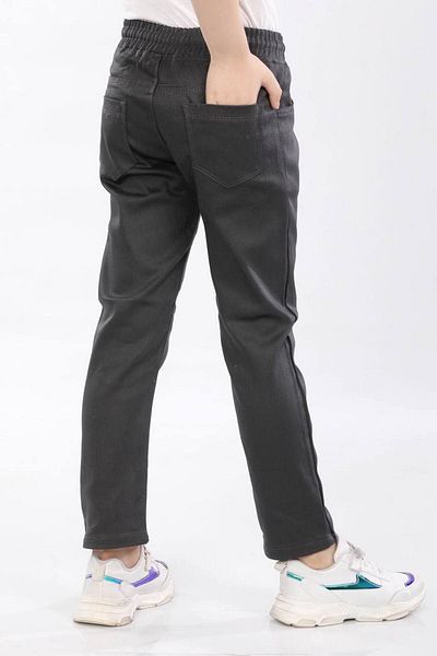 MORE KIDS Smoked Canvas School Pants - Elastic Waist