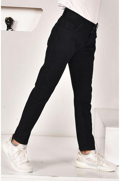 MORE KIDS Deep Black Boy's Lycra Jeans