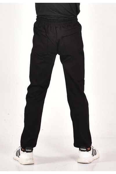 MORE KIDS Black Canvas School Pants - Elastic Waist