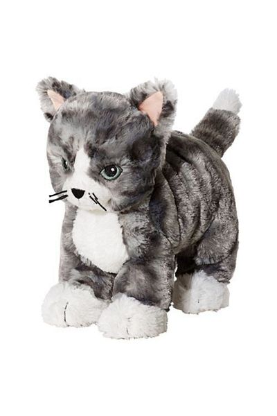 IKEA Plush Cat Soft Toy, Grey-White Toy Cat