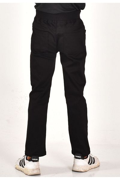 MORE KIDS Black Ribbed WaistCanvasSchool Pants